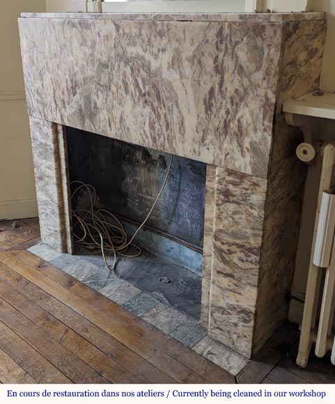 Cheminée de style Art Déco en marbre coloré Cheminée de style Art Déco en marbre coloré-5