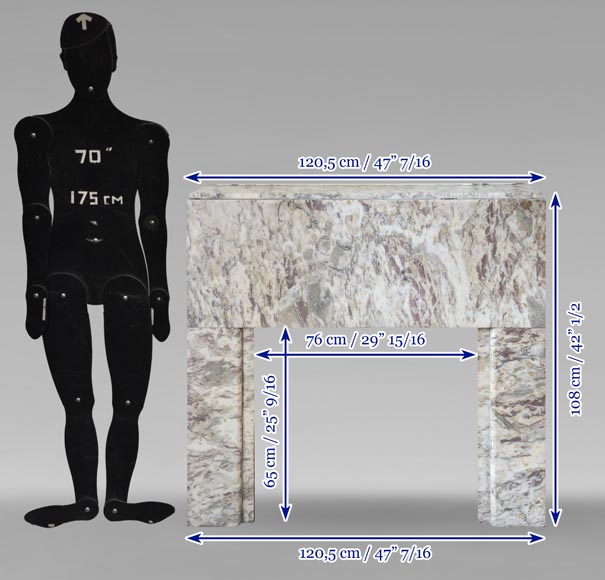 Cheminée de style Art Déco en marbre coloré Cheminée de style Art Déco en marbre coloré-9