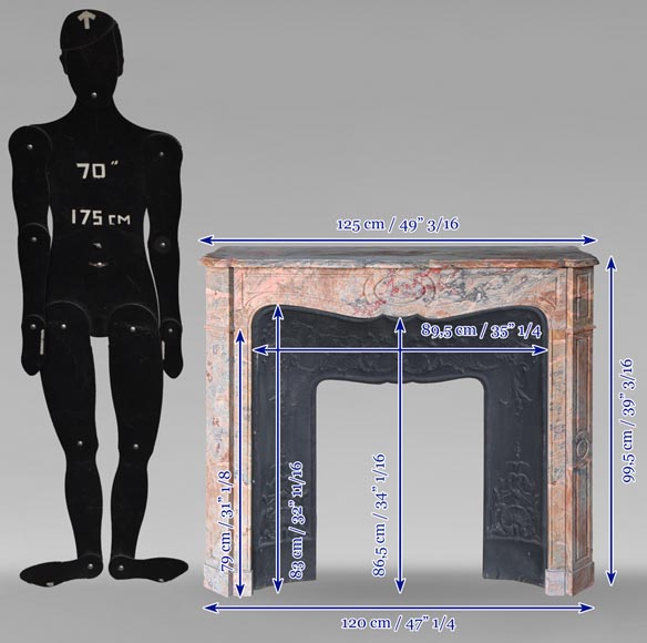 Cheminée de style Louis XV modèle Pompadour en marbre Enjugerais Cheminée de style Louis XV modèle Pompadour en marbre Enjugerais-9