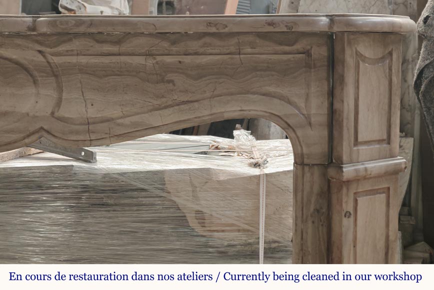 Cheminée de style Louis XV modèle Pompadour en marbre de Lunel Cheminée de style Louis XV modèle Pompadour en marbre de Lunel-5