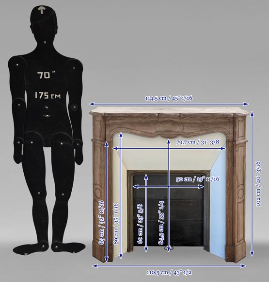 Cheminée de style Louis XV modèle Pompadour en marbre de Lunel Cheminée de style Louis XV modèle Pompadour en marbre de Lunel-8