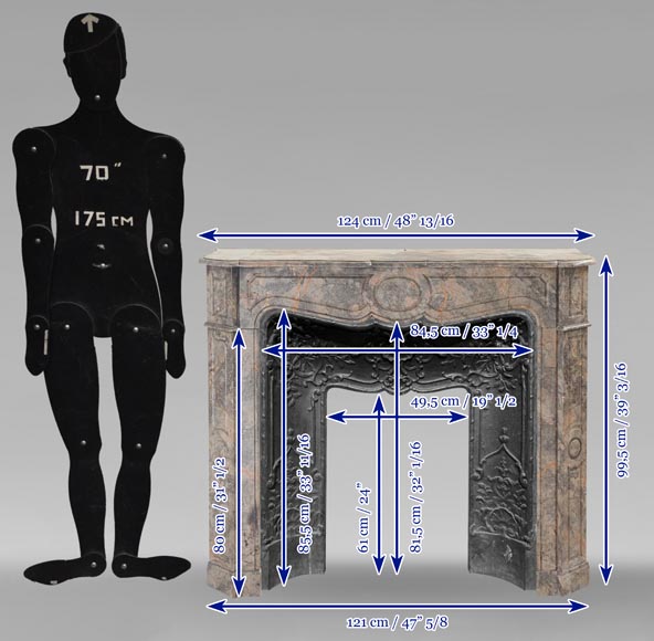 Cheminée de style Louis XV modèle Pompadour en marbre Enjugerais Cheminée de style Louis XV modèle Pompadour en marbre Enjugerais-8