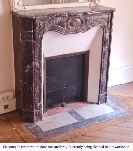 Cheminée de style Louis XV modèle Pompadour en marbre Levanto Cheminée de style Louis XV modèle Pompadour en marbre Levanto-2