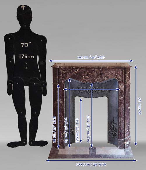 Cheminée de style Louis XV modèle Pompadour en marbre Levanto Cheminée de style Louis XV modèle Pompadour en marbre Levanto-10