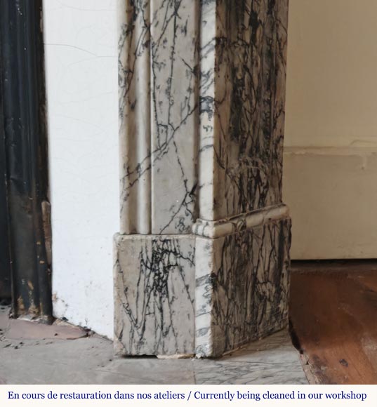 Cheminée de style Louis XV modèle Pompadour en marbre bleu Fleuri Cheminée de style Louis XV modèle Pompadour en marbre bleu Fleuri-6