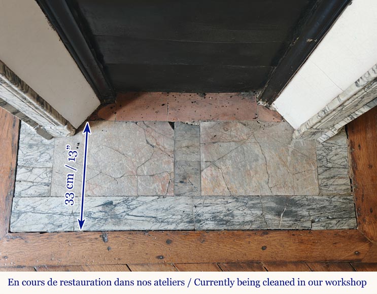 Cheminée de style Louis XV modèle Pompadour en marbre bleu Fleuri Cheminée de style Louis XV modèle Pompadour en marbre bleu Fleuri-7