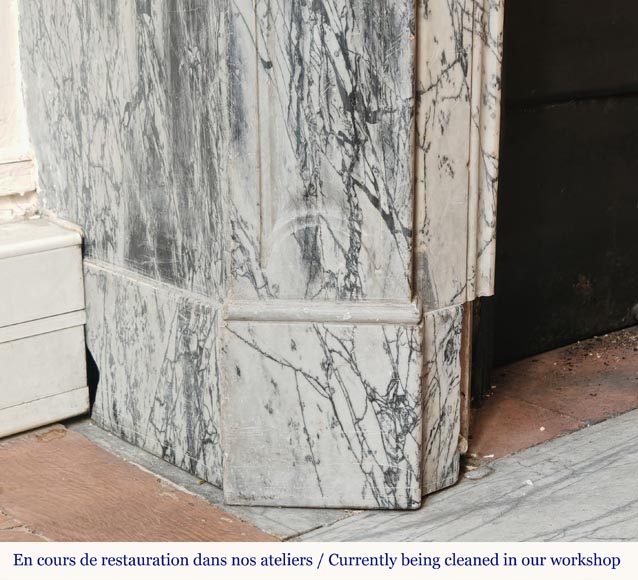 Cheminée de style Louis XV modèle Pompadour en marbre bleu Fleuri Cheminée de style Louis XV modèle Pompadour en marbre bleu Fleuri-4