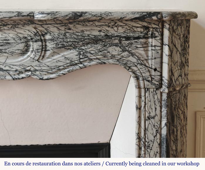 Cheminée de style Louis XV modèle Pompadour en marbre bleu Fleuri Cheminée de style Louis XV modèle Pompadour en marbre bleu Fleuri-6