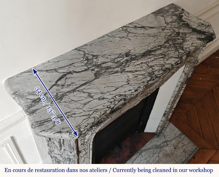 Cheminée de style Louis XV modèle Pompadour en marbre bleu Fleuri Cheminée de style Louis XV modèle Pompadour en marbre bleu Fleuri-9