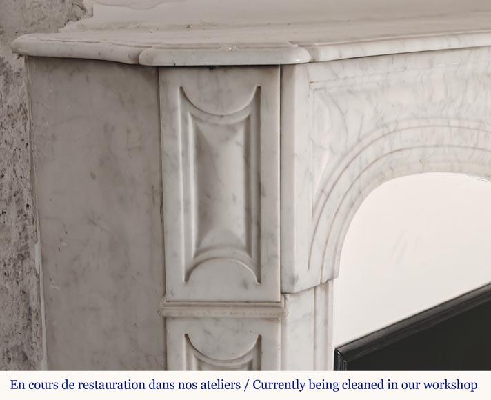 Cheminée de style Louis XV modèle Pompadour en marbre de Carrare Cheminée de style Louis XV modèle Pompadour en marbre de Carrare-3