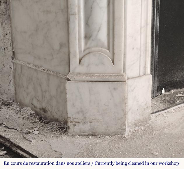 Cheminée de style Louis XV modèle Pompadour en marbre de Carrare Cheminée de style Louis XV modèle Pompadour en marbre de Carrare-4