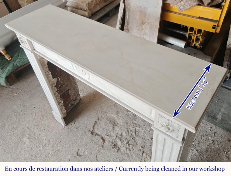 Cheminée de style Louis XVI en marbre demi statuaire ornée d'une fleur de tournesol Cheminée de style Louis XVI en marbre demi statuaire ornée d'une fleur de tournesol-8