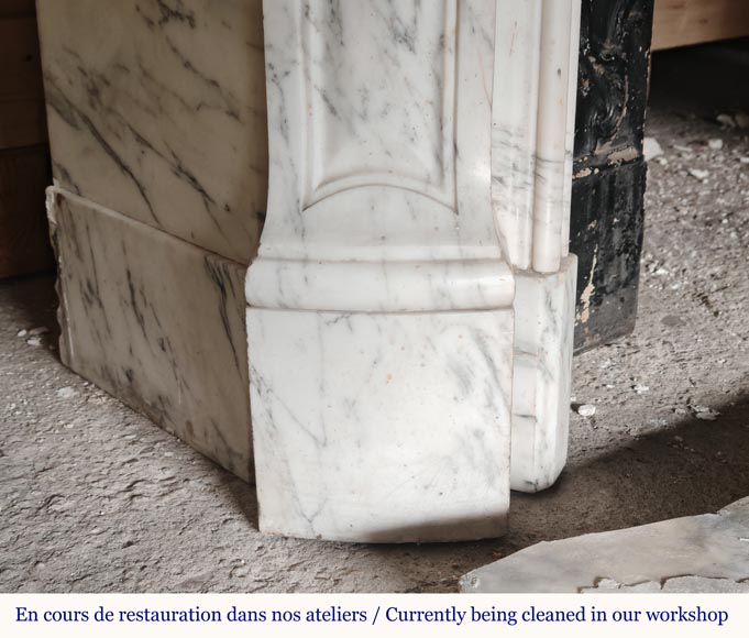 Cheminée galbée de style Louis XV modèle Pompadour en marbre Arabescato Cheminée galbée de style Louis XV modèle Pompadour en marbre Arabescato-4