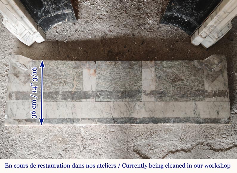 Cheminée galbée de style Louis XV modèle Pompadour en marbre Arabescato Cheminée galbée de style Louis XV modèle Pompadour en marbre Arabescato-9