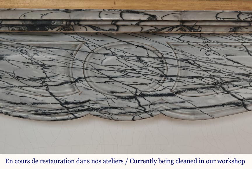 Cheminée de style Louis XV modèle Pompadour en marbre Bleu Fleuri Cheminée de style Louis XV modèle Pompadour en marbre Bleu Fleuri-1