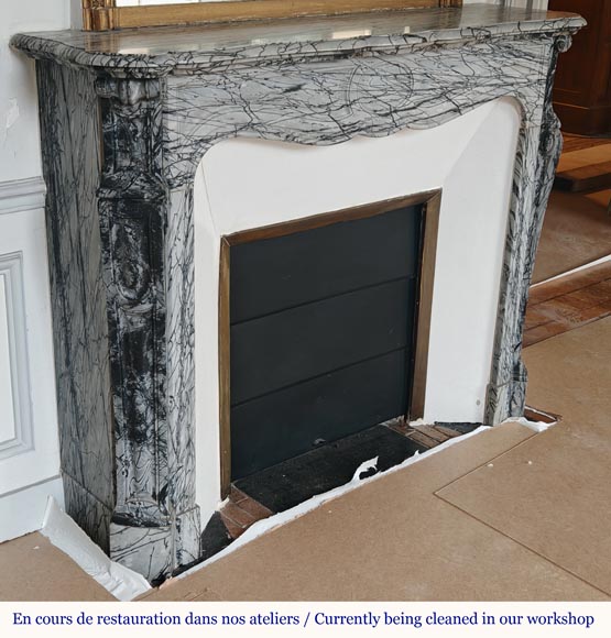 Cheminée de style Louis XV modèle Pompadour en marbre Bleu Fleuri Cheminée de style Louis XV modèle Pompadour en marbre Bleu Fleuri-2