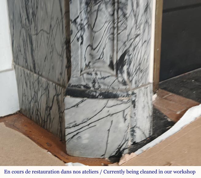 Cheminée de style Louis XV modèle Pompadour en marbre Bleu Fleuri Cheminée de style Louis XV modèle Pompadour en marbre Bleu Fleuri-4