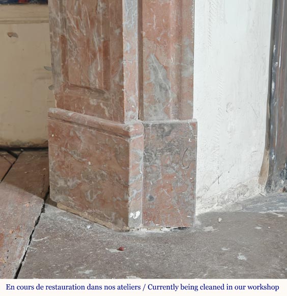 Cheminée de style Louis XV modèle Pompadour en marbre Rouge du Nord Cheminée de style Louis XV modèle Pompadour en marbre Rouge du Nord-4