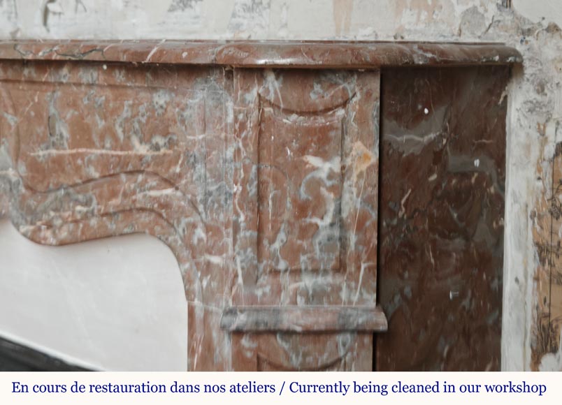 Cheminée de style Louis XV modèle Pompadour en marbre Rouge du Nord Cheminée de style Louis XV modèle Pompadour en marbre Rouge du Nord-6