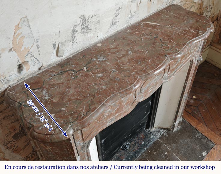 Cheminée de style Louis XV modèle Pompadour en marbre Rouge du Nord Cheminée de style Louis XV modèle Pompadour en marbre Rouge du Nord-8