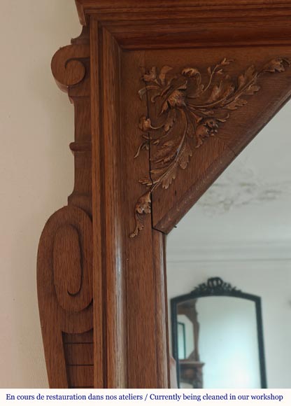 Cheminée de style Napoléon III en chêne sculpté Cheminée de style Napoléon III en chêne sculpté-3