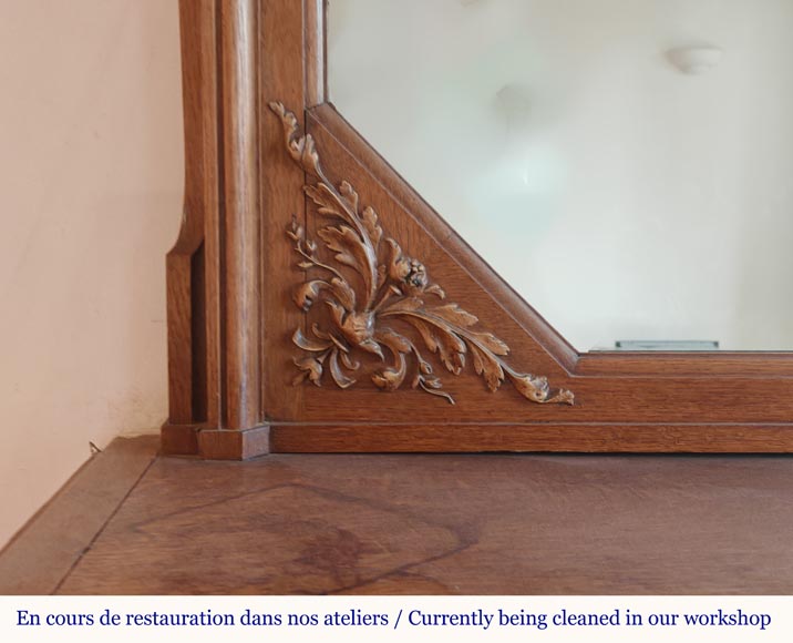 Cheminée de style Napoléon III en chêne sculpté Cheminée de style Napoléon III en chêne sculpté-4