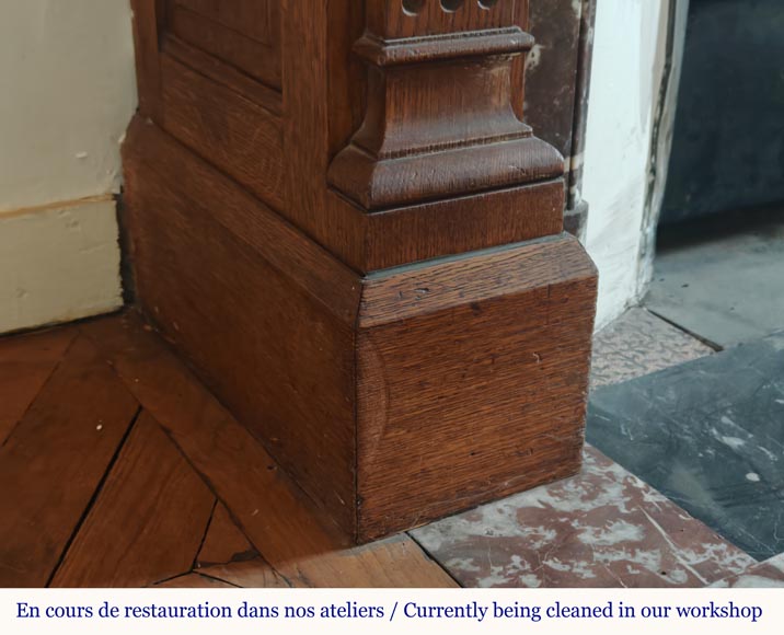 Cheminée de style Napoléon III en chêne sculpté Cheminée de style Napoléon III en chêne sculpté-7