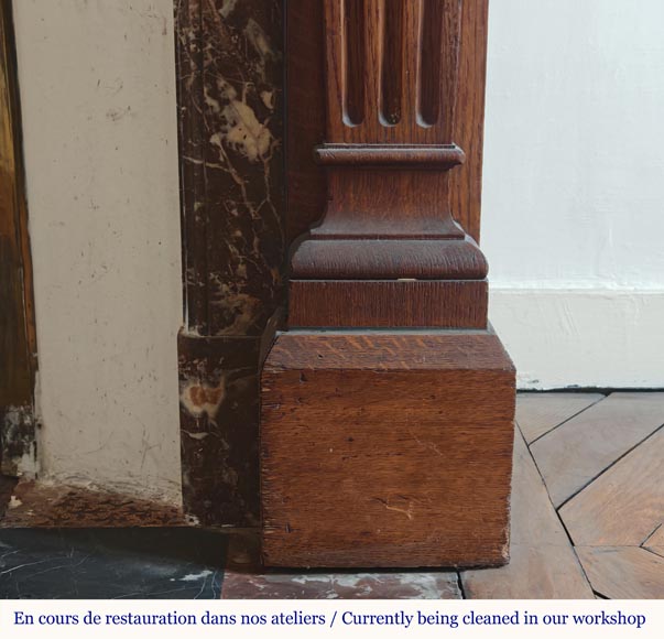 Cheminée de style Napoléon III en chêne sculpté Cheminée de style Napoléon III en chêne sculpté-10