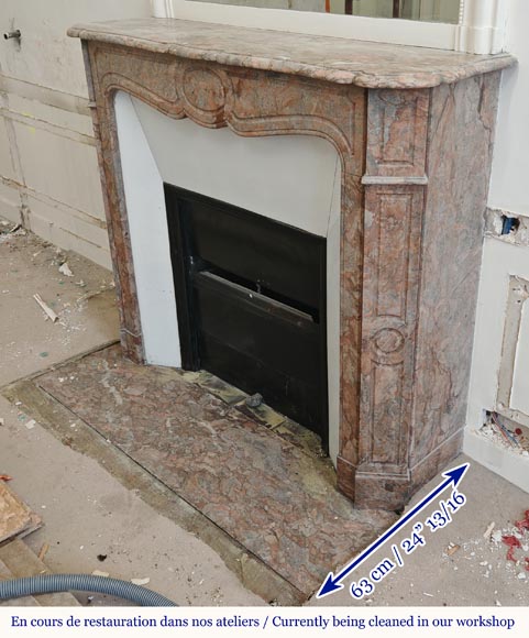 Cheminée de style Louis XV modèle Pompadour en brèche d'Enjugerais Cheminée de style Louis XV modèle Pompadour en brèche d'Enjugerais-5