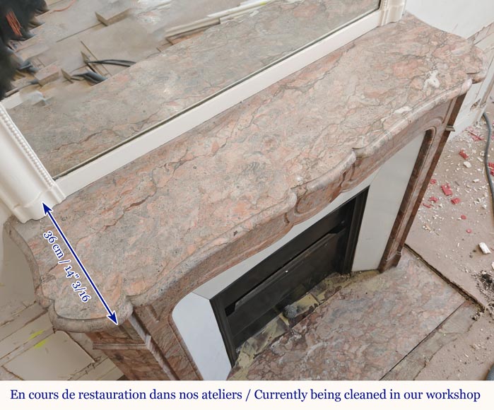 Cheminée de style Louis XV modèle Pompadour en brèche d'Enjugerais Cheminée de style Louis XV modèle Pompadour en brèche d'Enjugerais-9