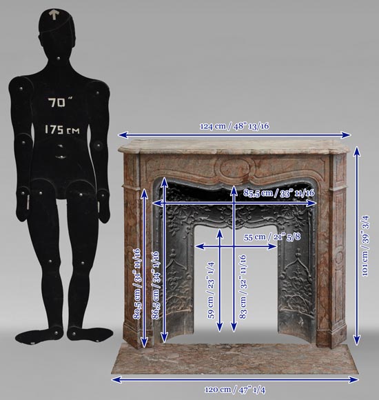 Cheminée de style Louis XV modèle Pompadour en brèche d'Enjugerais Cheminée de style Louis XV modèle Pompadour en brèche d'Enjugerais-10