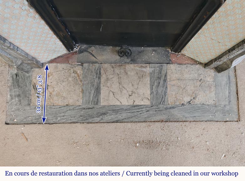 Cheminée de style Louis XV modèle Pompadour en marbre bleu Cheminée de style Louis XV modèle Pompadour en marbre bleu-8