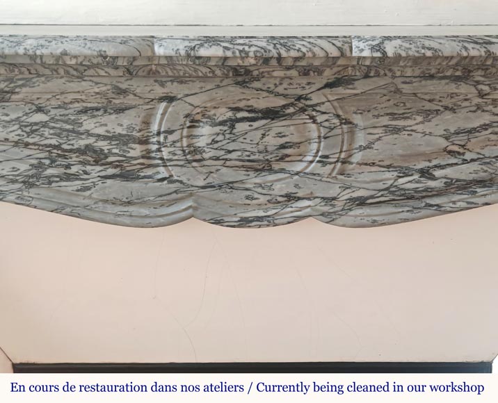 Cheminée de style Louis XV modèle Pompadour en marbre bleu Fleuri Cheminée de style Louis XV modèle Pompadour en marbre bleu Fleuri-1