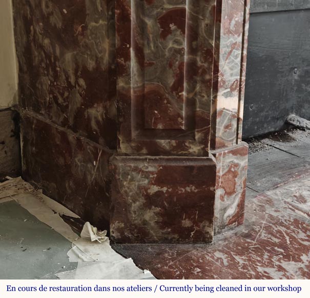 Cheminée de style Louis XV modèle Pompadour en marbre Rouge du Nord Cheminée de style Louis XV modèle Pompadour en marbre Rouge du Nord-4