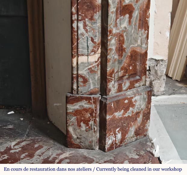 Cheminée de style Louis XV modèle Pompadour en marbre Rouge du Nord Cheminée de style Louis XV modèle Pompadour en marbre Rouge du Nord-7