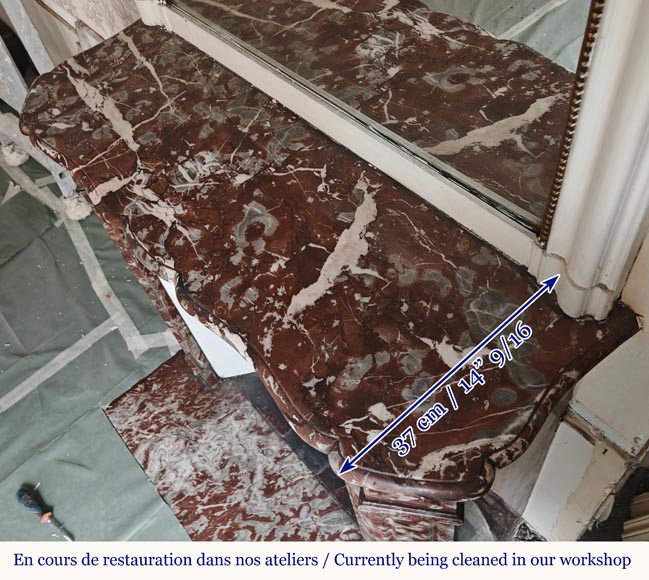 Cheminée de style Louis XV modèle Pompadour en marbre Rouge du Nord Cheminée de style Louis XV modèle Pompadour en marbre Rouge du Nord-9