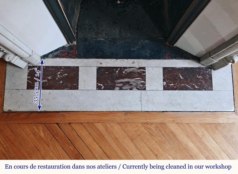 Cheminée de style Louis XV richement sculptée en marbre de Carrare Cheminée de style Louis XV richement sculptée en marbre de Carrare-12