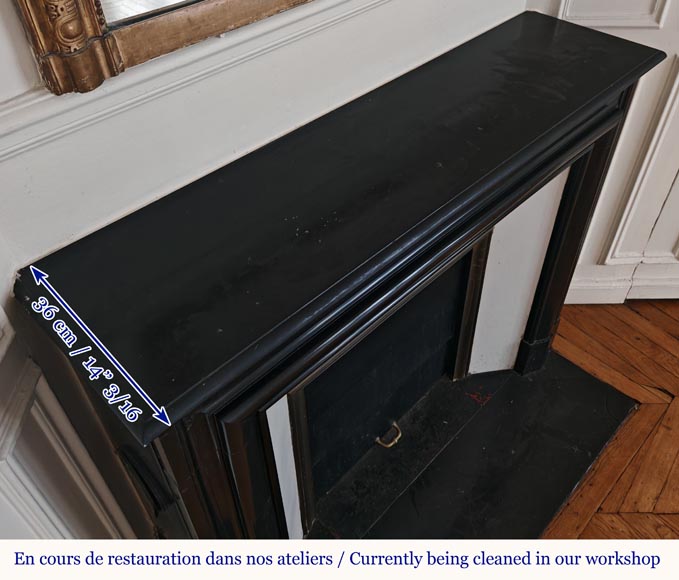 Cheminée de style Louis XIV en marbre noir fin Cheminée de style Louis XIV en marbre noir fin-8