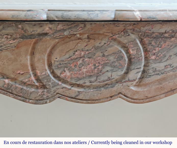 Cheminée de style Louis XV modèle Pompadour plate en marbre Enjugerais Cheminée de style Louis XV modèle Pompadour plate en marbre Enjugerais-1