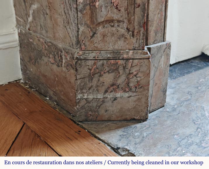 Cheminée de style Louis XV modèle Pompadour plate en marbre Enjugerais Cheminée de style Louis XV modèle Pompadour plate en marbre Enjugerais-4