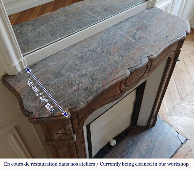 Cheminée de style Louis XV modèle Pompadour plate en marbre Enjugerais Cheminée de style Louis XV modèle Pompadour plate en marbre Enjugerais-9