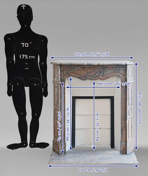 Cheminée de style Louis XV modèle Pompadour plate en marbre Enjugerais Cheminée de style Louis XV modèle Pompadour plate en marbre Enjugerais-10