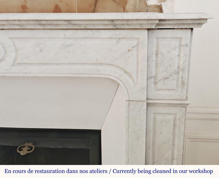 Cheminée de style Louis XV droite sculptée en marbre de Carrare Cheminée de style Louis XV droite sculptée en marbre de Carrare-6
