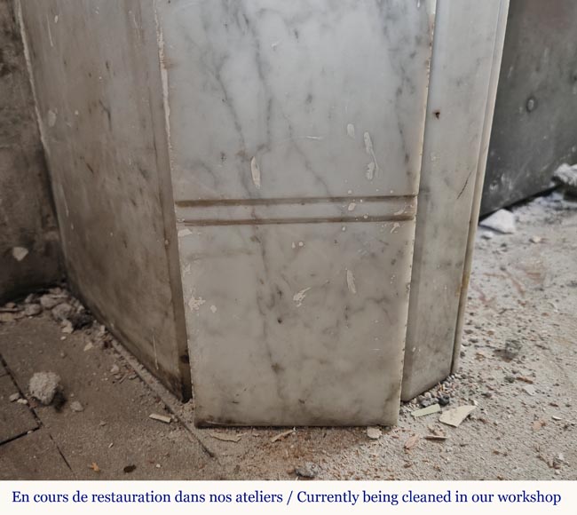 Cheminée de style Louis XVI en marbre de Carrare Cheminée de style Louis XVI en marbre de Carrare-3