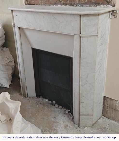 Cheminée de style Louis XVI en marbre de Carrare Cheminée de style Louis XVI en marbre de Carrare-4