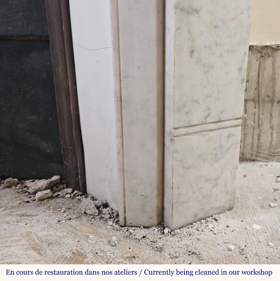 Cheminée de style Louis XVI en marbre de Carrare Cheminée de style Louis XVI en marbre de Carrare-6