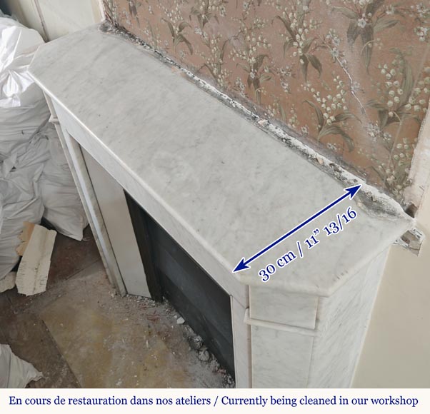 Cheminée de style Louis XVI en marbre de Carrare Cheminée de style Louis XVI en marbre de Carrare-7