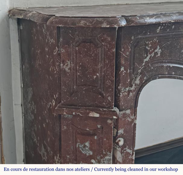 Cheminée de style Louis XV modèle Pompadour en marbre Rouge du Nord Cheminée de style Louis XV modèle Pompadour en marbre Rouge du Nord-3