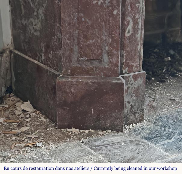 Cheminée de style Louis XV modèle Pompadour en marbre Rouge du Nord Cheminée de style Louis XV modèle Pompadour en marbre Rouge du Nord-4