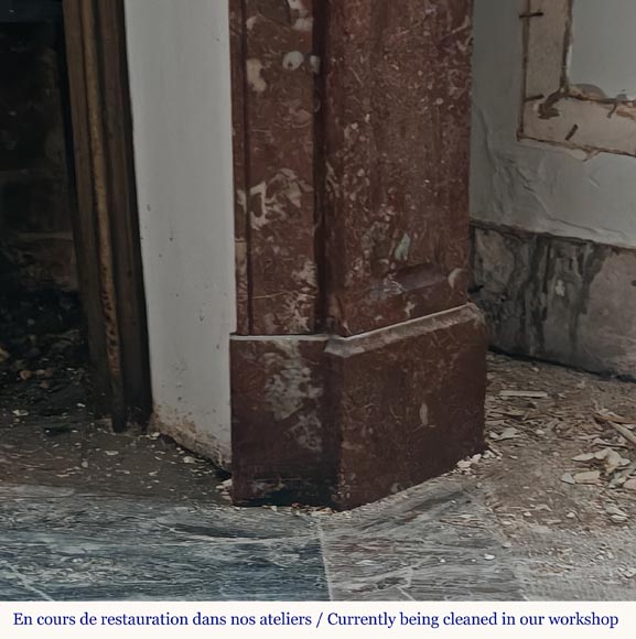 Cheminée de style Louis XV modèle Pompadour en marbre Rouge du Nord Cheminée de style Louis XV modèle Pompadour en marbre Rouge du Nord-7